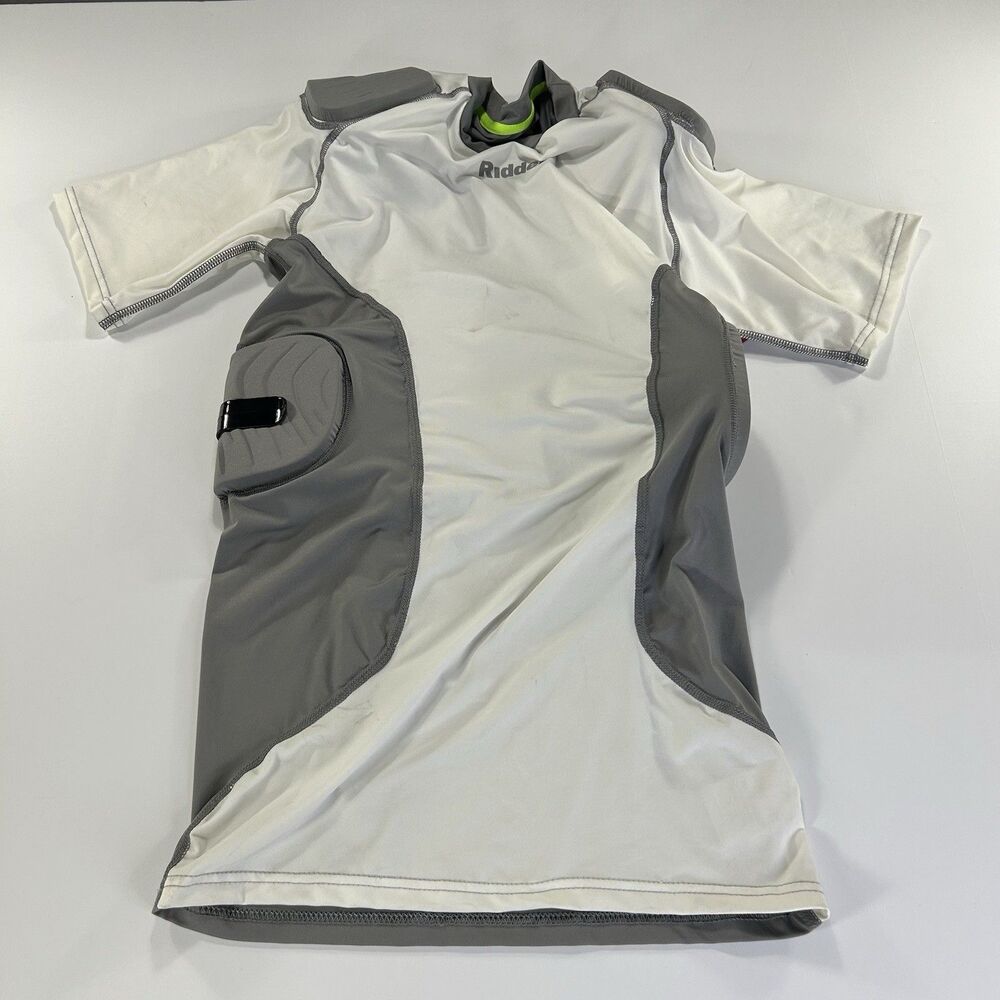 Riddell Power Integrated 5 Padded Football Shirt White Gray Adult Size Mens M